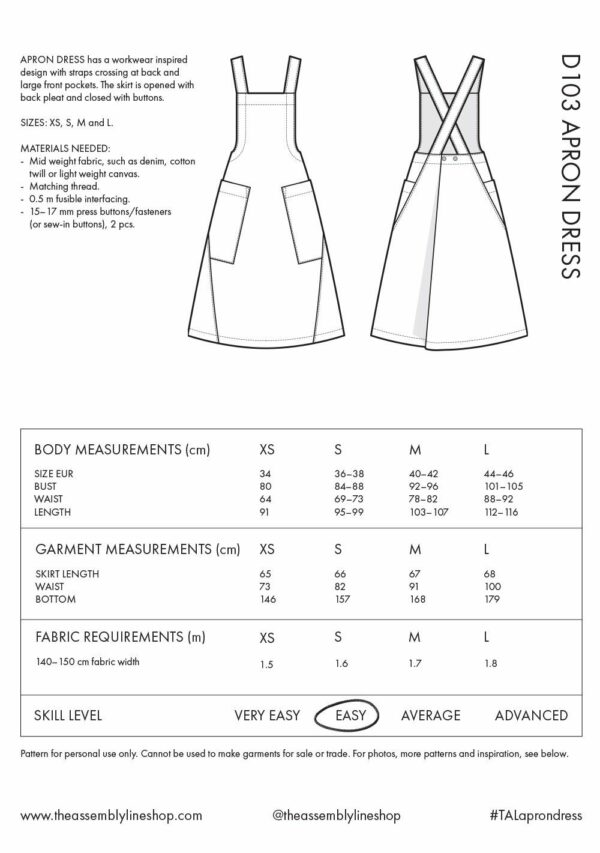 Schnittmuster // The Assembly Line // Apron Dress XS-L oder XL-3XL – Bild 7