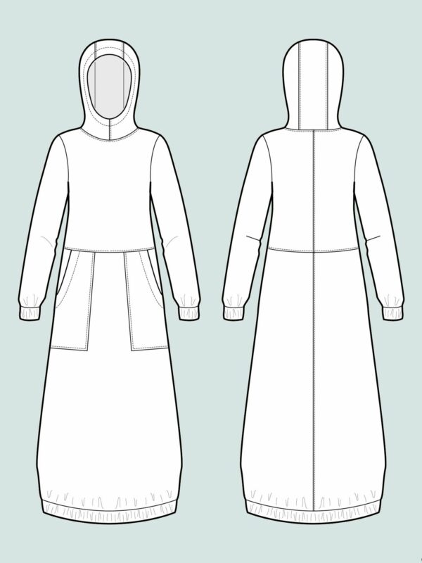 Schnittmuster // The Assembly Line // Hoodie Dress XS-L oder XL-3XL – Bild 7