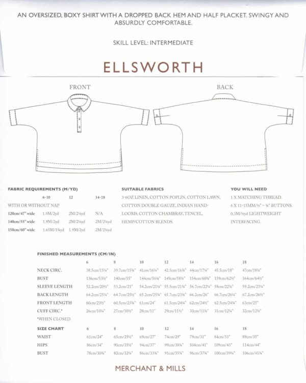 Schnittmuster // Merchant & Mills // The Ellsworth – Bild 16