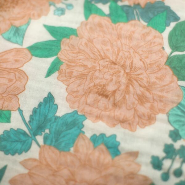 Musselin // SYAS //  Peonies // Meersalz Weiß – Bild 10