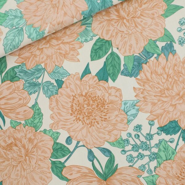 Viskose // SYAS // Peonies // Meersalz Weiß