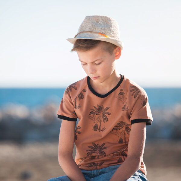 French Terry // SYAS // Palm Trees // Pecan Brown – Bild 2