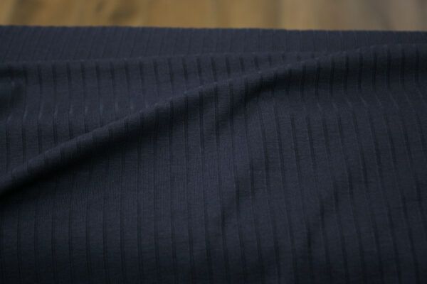 Viskosejersey // Gerippt // Blau – Bild 3