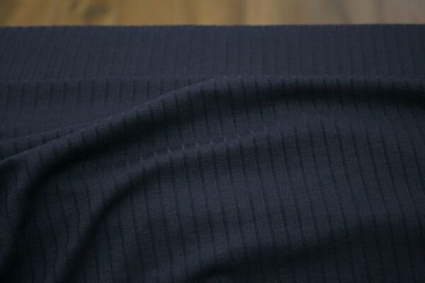 Viskosejersey // Gerippt // Blau