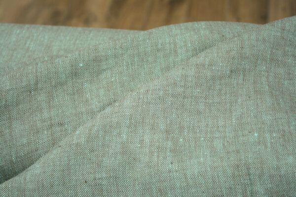 Leinen Chambray // Cross Dye // Mint Beige – Bild 2