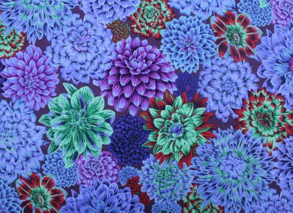 Popeline // Kaffe Fassett // Dancing Dahlias // Blue – Bild 3