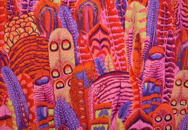 Popeline // Kaffe Fassett // Feathers // Red – Bild 5