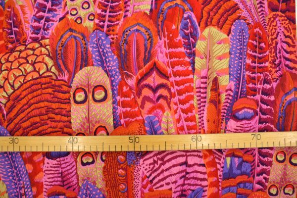 Popeline // Kaffe Fassett // Feathers // Red – Bild 4