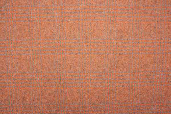 Wollstoff // Glencheck Orange/Grau – Bild 5