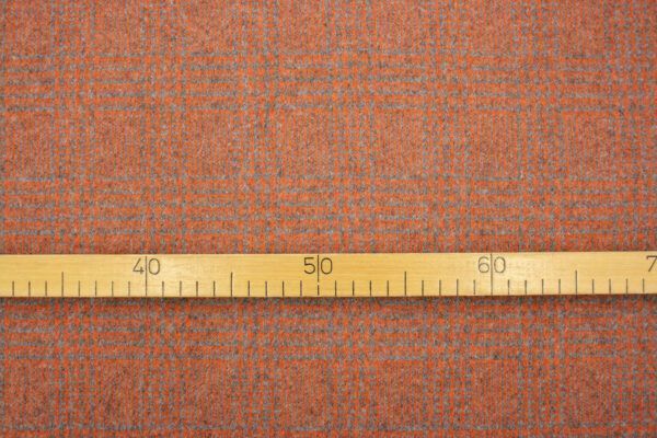 Wollstoff // Glencheck Orange/Grau – Bild 4