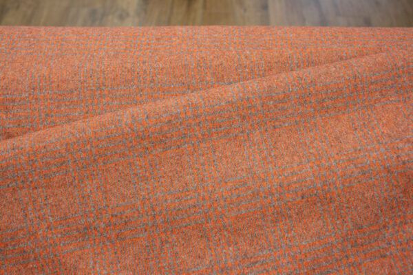Wollstoff // Glencheck Orange/Grau – Bild 6
