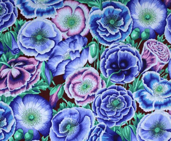Popeline // Kaffe Fassett //  Poppy Garden // Blue – Bild 5