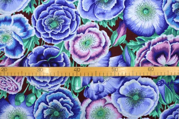 Popeline // Kaffe Fassett //  Poppy Garden // Blue – Bild 4