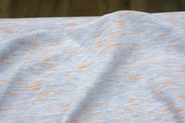 Baumwoll-Viskosejersey // Sakura // Smoke Blue Neon Orange – Bild 3