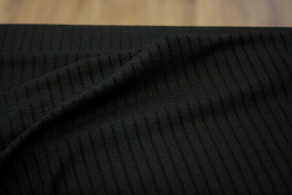 Viskosejersey // Gerippt // Schwarz – Bild 4