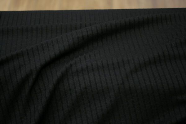 Viskosejersey // Gerippt // Schwarz – Bild 3