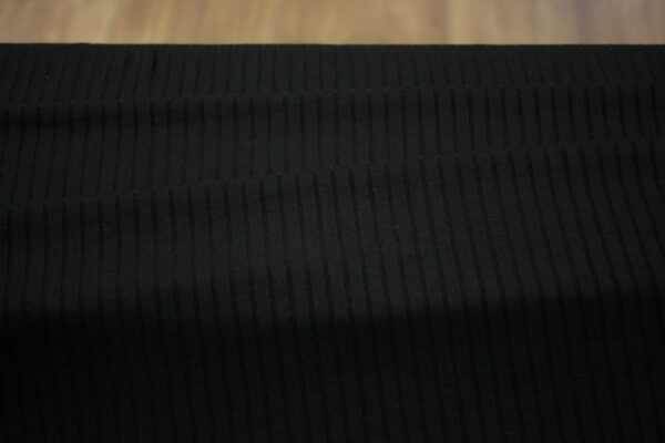 Viskosejersey // Gerippt // Schwarz – Bild 2