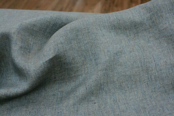 Leinen Chambray // Cross Dye // Blau Braun – Bild 4
