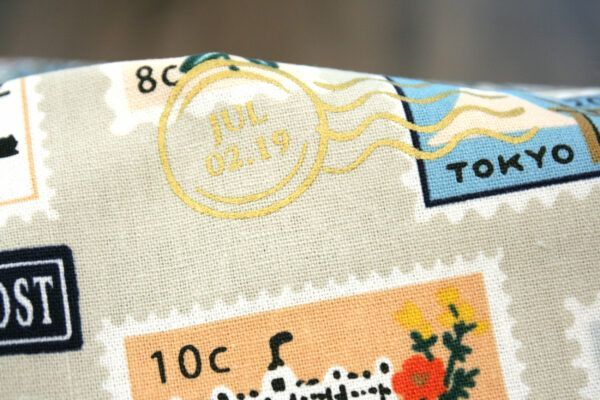 Canvas // Cotton & Steel // Bon Voyage // Postage Stamps // Natural – Bild 2