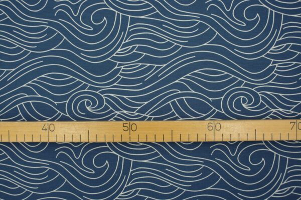 Bambusjersey // Waves // Dark Blue – Bild 4