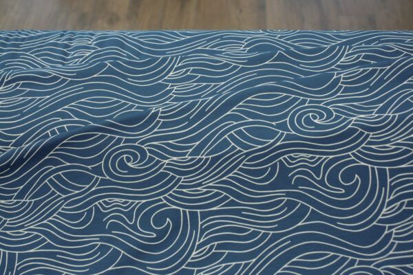 Bambusjersey // Waves // Dark Blue – Bild 2