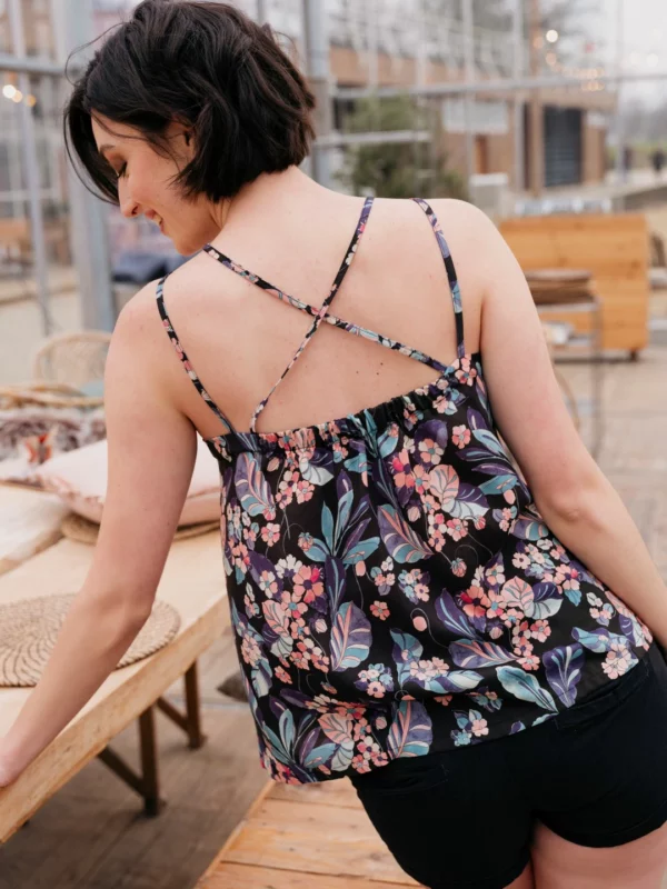 Viskose // Atelier Jupe // Black With Pink Flowers – Bild 5