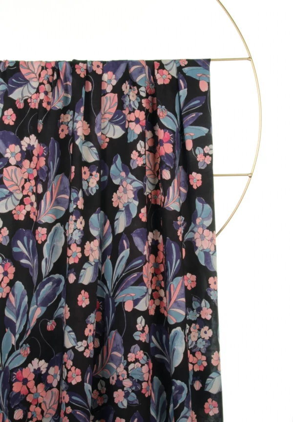 Viskose // Atelier Jupe // Black With Pink Flowers