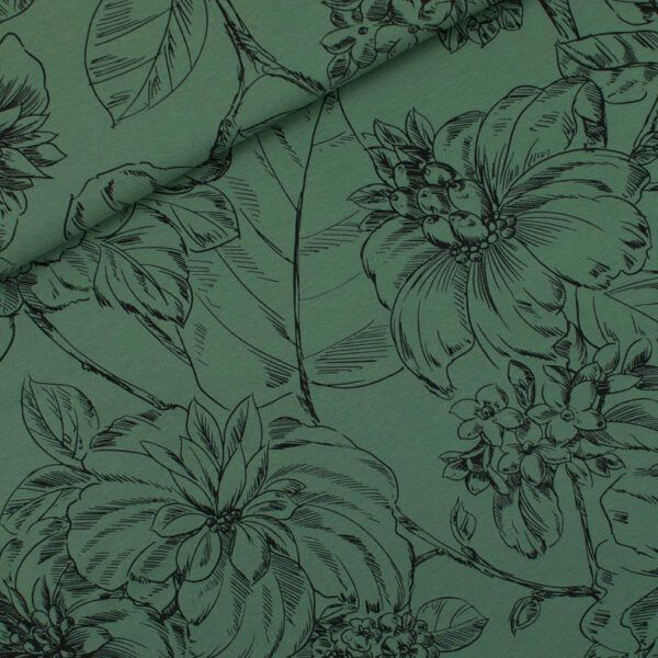 French Terry // SYAS // Wild Roses // Duck Green