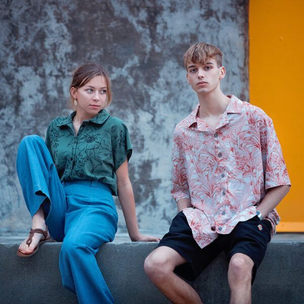 French Terry // SYAS // Wild Roses // Duck Green – Bild 3