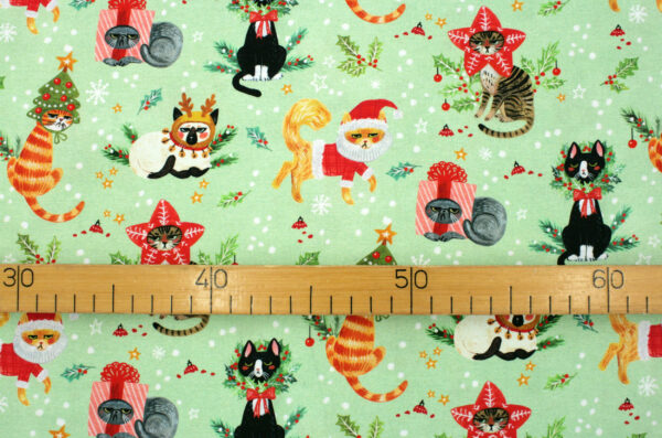 Popeline // Dear Stella // Cats for Christmas // Multi – Bild 4