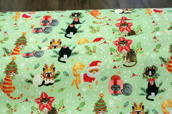 Popeline // Dear Stella // Cats for Christmas // Multi – Bild 3