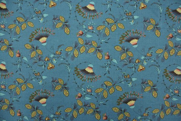 Popeline // Lille // Fan Floral // Teal – Bild 4
