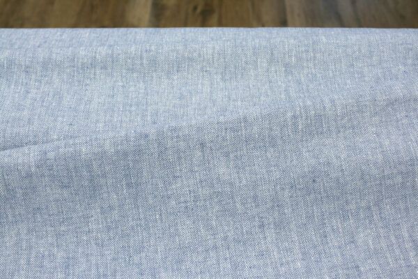 Baumwolle Leinen Mix // Herringbone // Blau – Bild 2