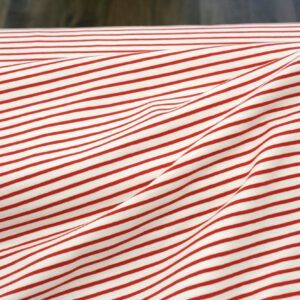 Baumwolljersey // Streifen Schmal // Rot Weiss