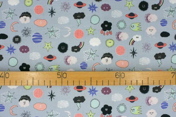 Popeline // Cotton and Steel //  Stars and Clouds – Bild 2