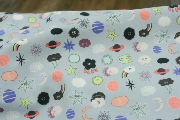 Popeline // Cotton and Steel //  Stars and Clouds