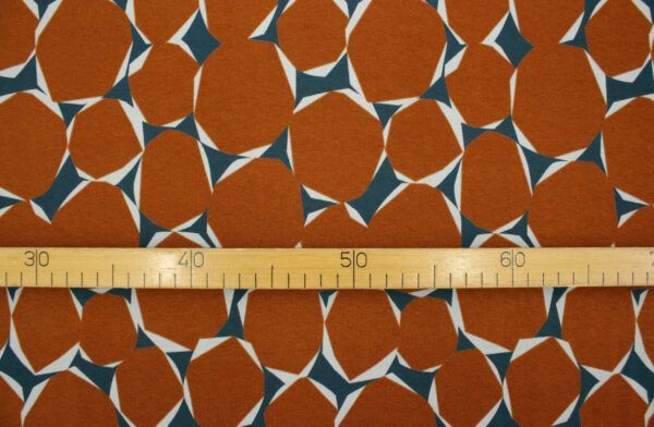 Viskosejersey // Polygon // Orange Turquoise – Bild 3