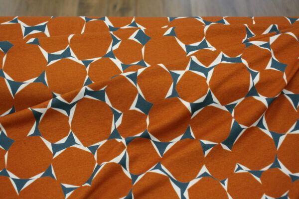 Viskosejersey // Polygon // Orange Turquoise