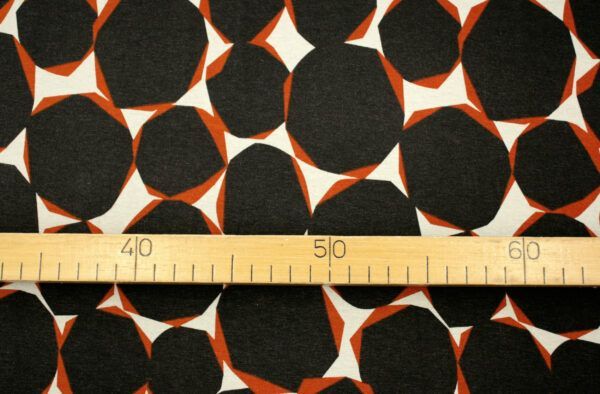 Viskosejersey // Polygon // Orange Black – Bild 3