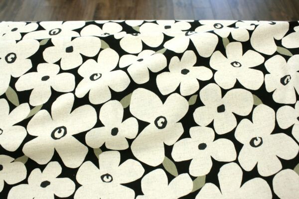 Baumwolle Leinenmix // Kokka  // Flowers // White Green