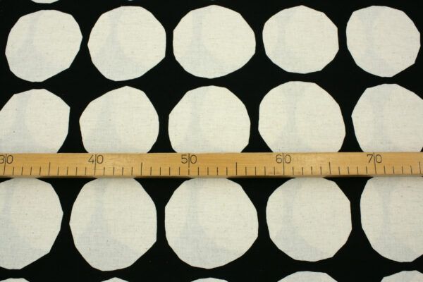 Baumwolle Leinenmix // Kokka  // Natural Dot // Black Off White – Bild 3
