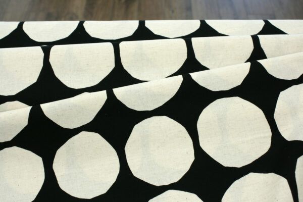 Baumwolle Leinenmix // Kokka  // Natural Dot // Black Off White – Bild 2