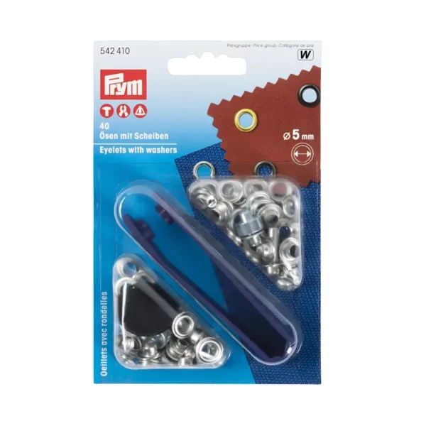 Ösen mit Scheiben 5 mm // Prym // Silber – Bild 2