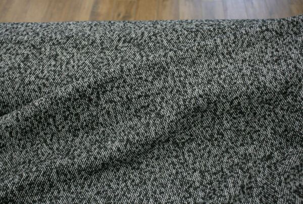 Baumwolltweed mit Wolle // Black Grey – Bild 3