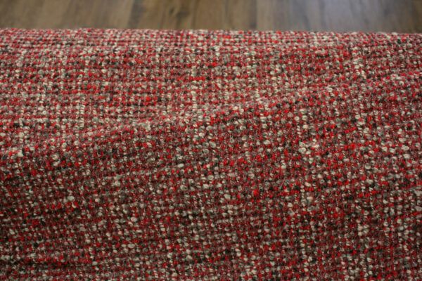 Baumwollboucle mit Wolle // Rot Beige – Bild 2