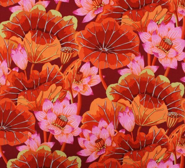 Popeline // Kaffe Fassett // Lake Blossom // Red – Bild 4