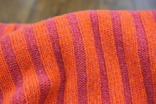Merinostrick // Gestreift // Pink Orange