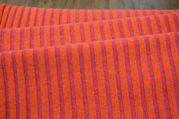 Merinostrick // Gestreift // Pink Orange – Bild 3
