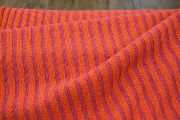 Merinostrick // Gestreift // Pink Orange – Bild 2