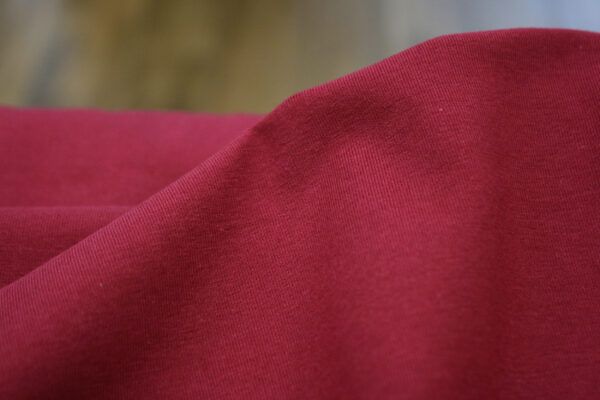 BIO Baumwolljersey // Uni // Bordeaux – Bild 2